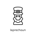 Leprechaun icon. Trendy modern flat linear vector Leprechaun icon on white background from thin line Fairy Tale collection