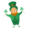 Leprechaun patrick icon, cartoon style