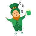 Leprechaun patrick icon, cartoon style