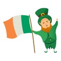 Leprechaun patrick icon, cartoon style