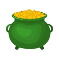 Leprechaun Pot With Gold Coins Royalty Free Stock Photo