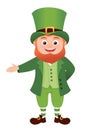 Leprechaun presenting vector