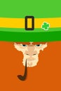 Leprechaun with red beard. St. Patricks Day character. Irish holiday