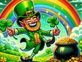 Leprechaun\'s Gold at Rainbow\'s End Royalty Free Stock Photo