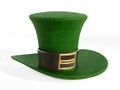 Leprechaun`s green hat isolated on white background. 3D illustration Royalty Free Stock Photo