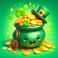 Leprechaun saint patrick day funny cartoon. AI generated