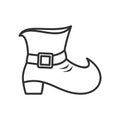 Leprechaun Shoe Outline Flat Icon on White