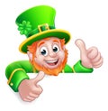 Leprechaun St Patricks Day Cartoon Thumbs Up Sign