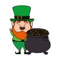 Leprechaun with treasure cauldron saint patrick