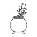 Leprechaun with treasure cauldron saint patrick