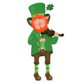 Leprechaun with a violin Isolated on a white background. Vector graphics
