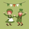 Leprechauns dancing couple Royalty Free Stock Photo