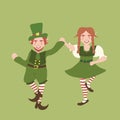 Dancing leprechauns couple Royalty Free Stock Photo