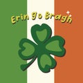 St Patrick\'s Day card Erin go bragh Royalty Free Stock Photo