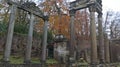 Leptis Magna Roman Ruin Pillars in Windsor Great Park Surrey Royalty Free Stock Photo