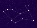 Lepus constellation. Starry night sky. Cluster of stars and galaxies. Deep space. Vector