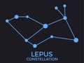 Lepus constellation. Stars in the night sky. Cluster of stars and galaxies. Constellation of blue on a black background. Vector Royalty Free Stock Photo