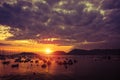 Lerici Italy Marina Sunset Royalty Free Stock Photo