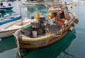 In the harbour in Lerici in Liguria Italy on April 21, 2019. Two unidentified people