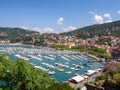 LERICI, LIGURIA, ITALY - AUGUST 18, 2018: View across the bay of popular tourist destination of Lerici on the