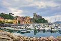 Lerici /Liguria - Italy / May 2018 : Beautiful view of town Lerici on Ligurian coast of Italy in prov