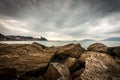 The Lerici town in winter - Tourist Resort in the Gulf of La Spezia Liguria Italy Royalty Free Stock Photo