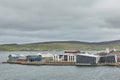 Lerwick town center under cloudy sky, Lerwick, Shetland Islands, Scotland, United Kingdom Royalty Free Stock Photo