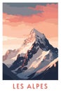 Les Alpes Travel Poster
