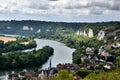 Les Andelys at the  banks of river Seine Royalty Free Stock Photo