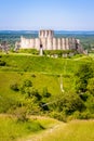 Inner wall and keep of ChÃÂ¢teau-Gaillard medieval fortified castle in Normandy