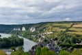 Les Andelys at the  banks of river Seine Royalty Free Stock Photo