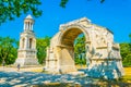 Les Antiques monument which is a part of Glanum archaeological site near Saint Remy de Provence in France Royalty Free Stock Photo