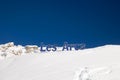 Banner of Les Arcs`s snowpark in french alps Royalty Free Stock Photo