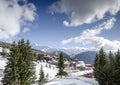 Les arcs french alps ski resort and mountains in france Royalty Free Stock Photo