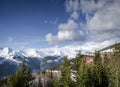 Les arcs french alps ski resort and mountains in france Royalty Free Stock Photo