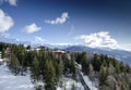 Les arcs french alps ski resort and mountains in france Royalty Free Stock Photo