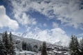 Les arcs french alps ski resort and mountains in france