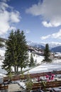 Les arcs french alps ski resort and mountains in france
