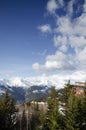 Les arcs french alps ski resort and mountains in france Royalty Free Stock Photo