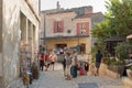 LES BAUX DE PROVENCE, SEPTEMBER 20, FRANCE 2018: View of tourist walking in the historical center of Les Baux de Provence