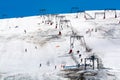 Les deux Alpes snowsports resort with year-round snow covering and skiable glacier at 3600 m altitude in summer Royalty Free Stock Photo