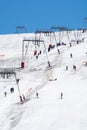 Les deux Alpes snowsports resort with year-round snow covering and skiable glacier at 3600 m altitude in summer Royalty Free Stock Photo