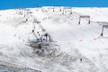 Les deux Alpes snowsports resort with year-round snow covering and skiable glacier at 3600 m altitude in summer Royalty Free Stock Photo