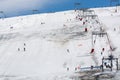 Les deux Alpes snowsports resort with year-round snow covering and skiable glacier at 3600 m altitude in summer Royalty Free Stock Photo