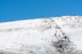 Les deux Alpes snowsports resort with year-round snow covering and skiable glacier at 3600 m altitude in summer Royalty Free Stock Photo