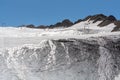 Les deux Alpes snowsports resort with year-round snow covering and skiable glacier at 3600 m altitude in summer Royalty Free Stock Photo