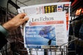 Les Echos newspaper 2019 European Parliament election kiosk Royalty Free Stock Photo