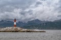 Les Eclaireurs Lighthouse in the Beagle Channel, Tierra del Fuego, southern Argentina Royalty Free Stock Photo