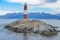 Les Eclaireurs Lighthouse. Tierra del Fuego National Park Royalty Free Stock Photo