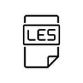 Black line icon for Les, document and file